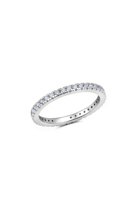 Step-Cut Cubic Zirconia Eternity Band Ring