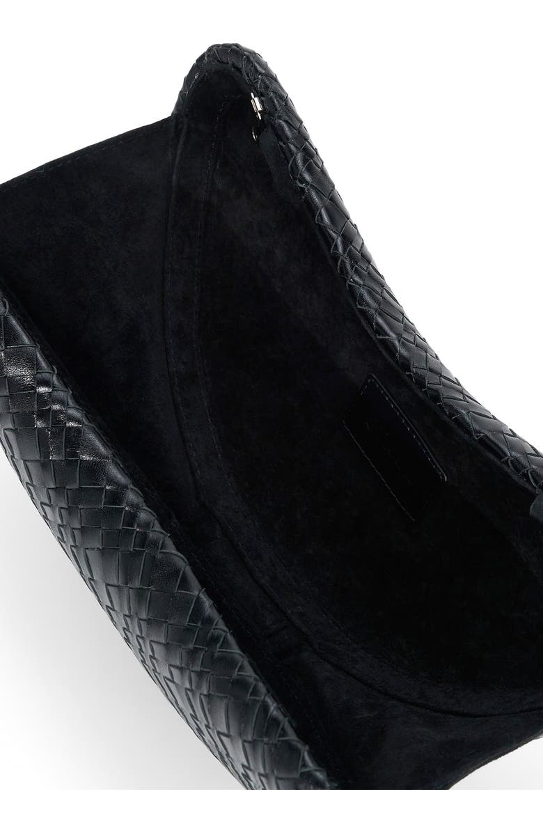 STAUD Crescent Leather Clutch, Alternate, color, Black