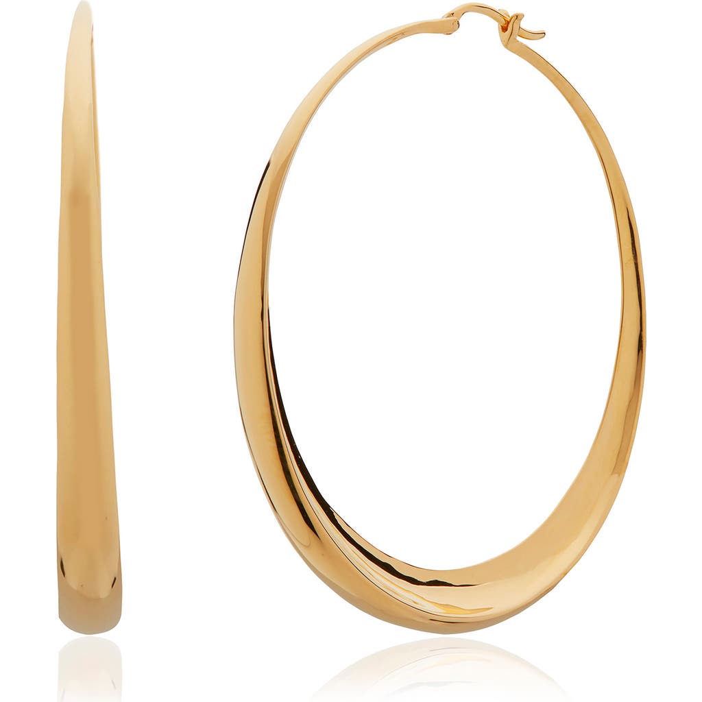 Monica Vinader Deia Chamfered 18ct Gold-plated Vermeil Silver Hoop Earrings In Yellow Gold