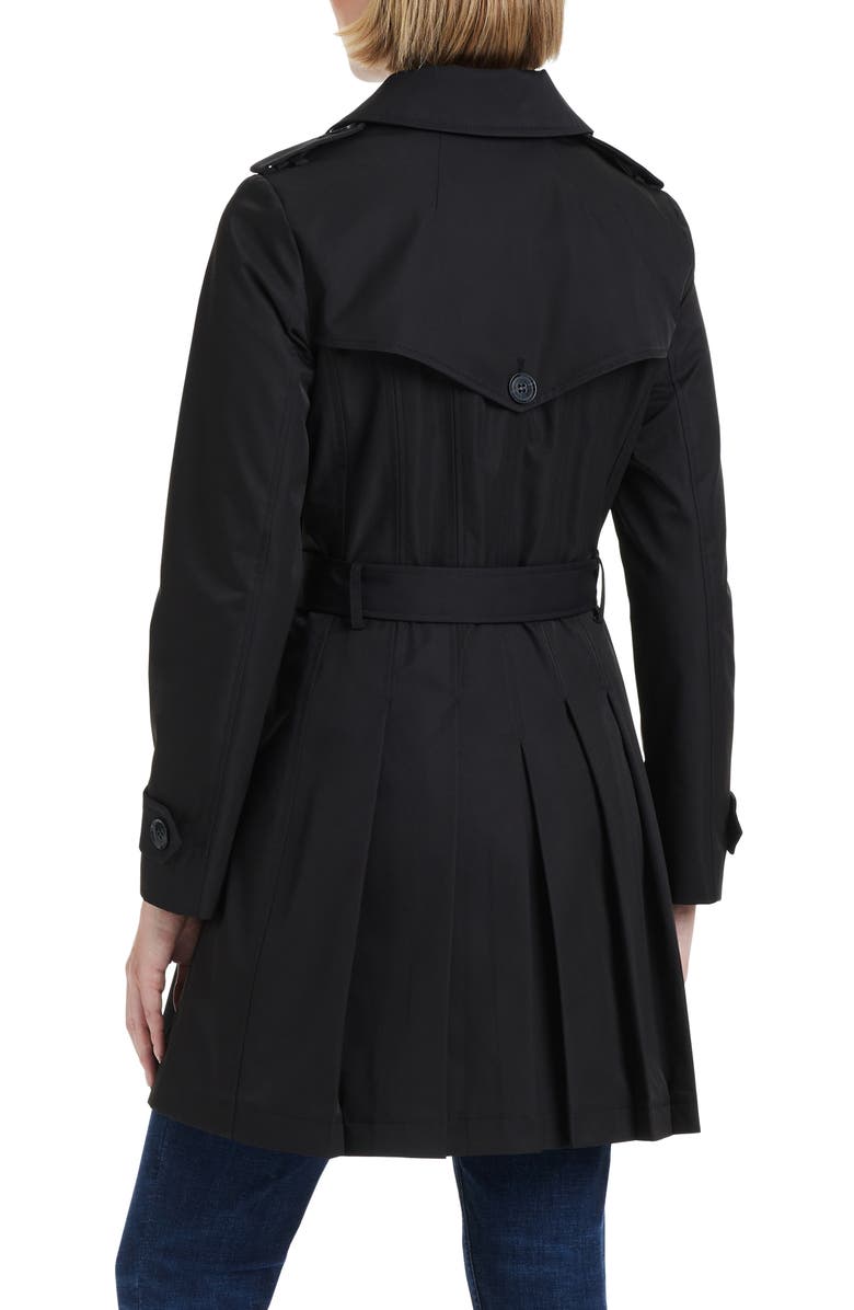 Kate Spade New York short trench coat, Alternate, color, Black