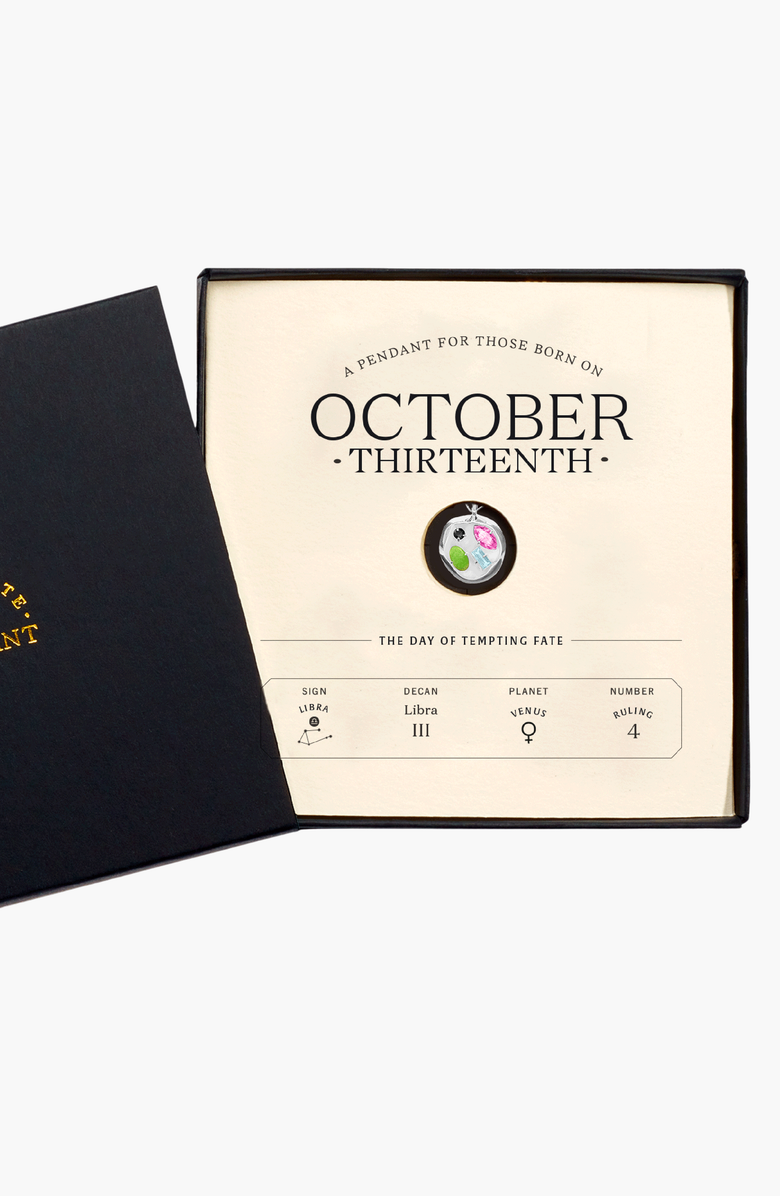 Birthdate Co. The October Birthdate Silver Pendant, Alternate, color, 