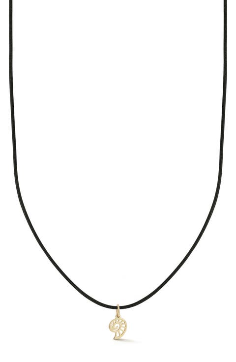 14k Gold Seashell Pendant Necklace