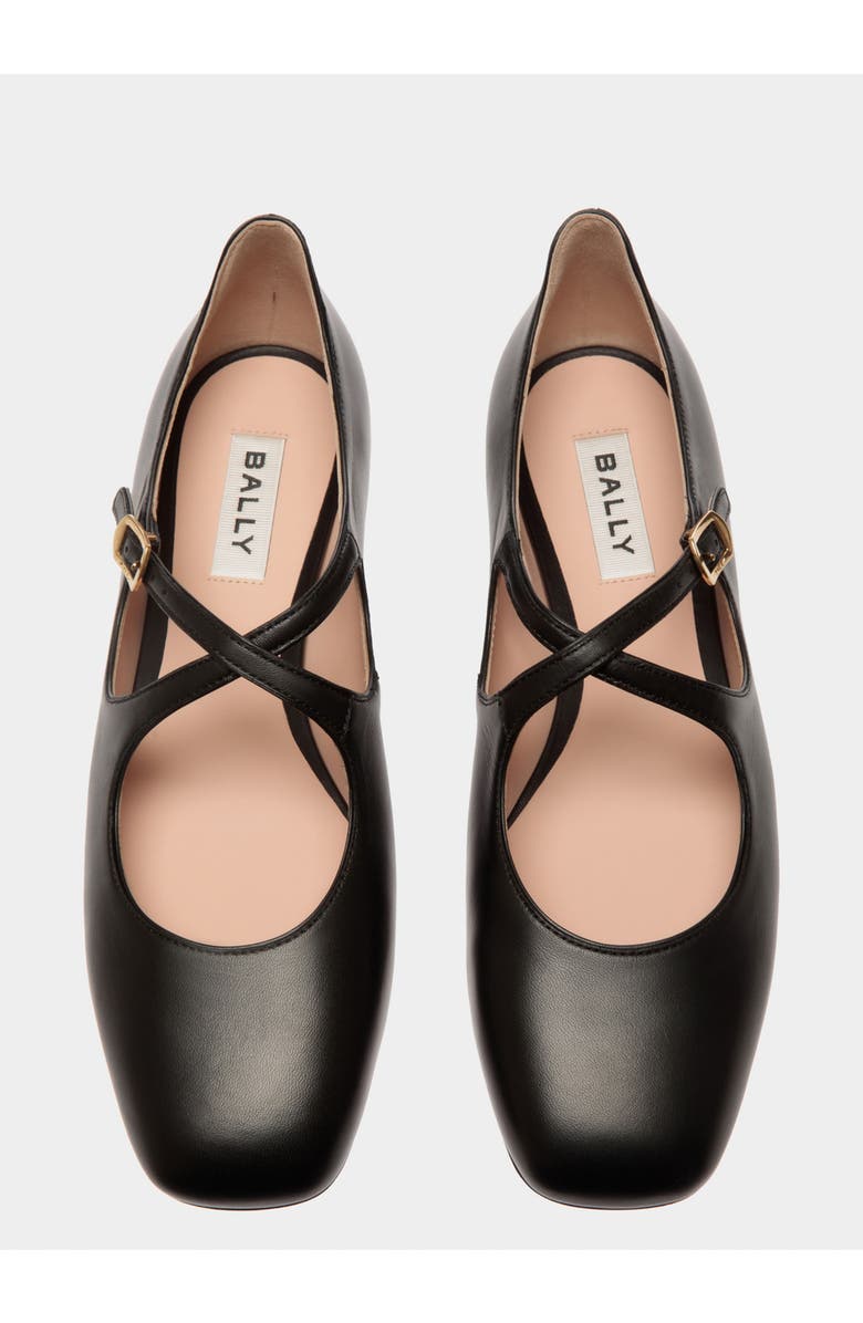 Bally rina Flat in Lamb Leather, Alternate, color, Black