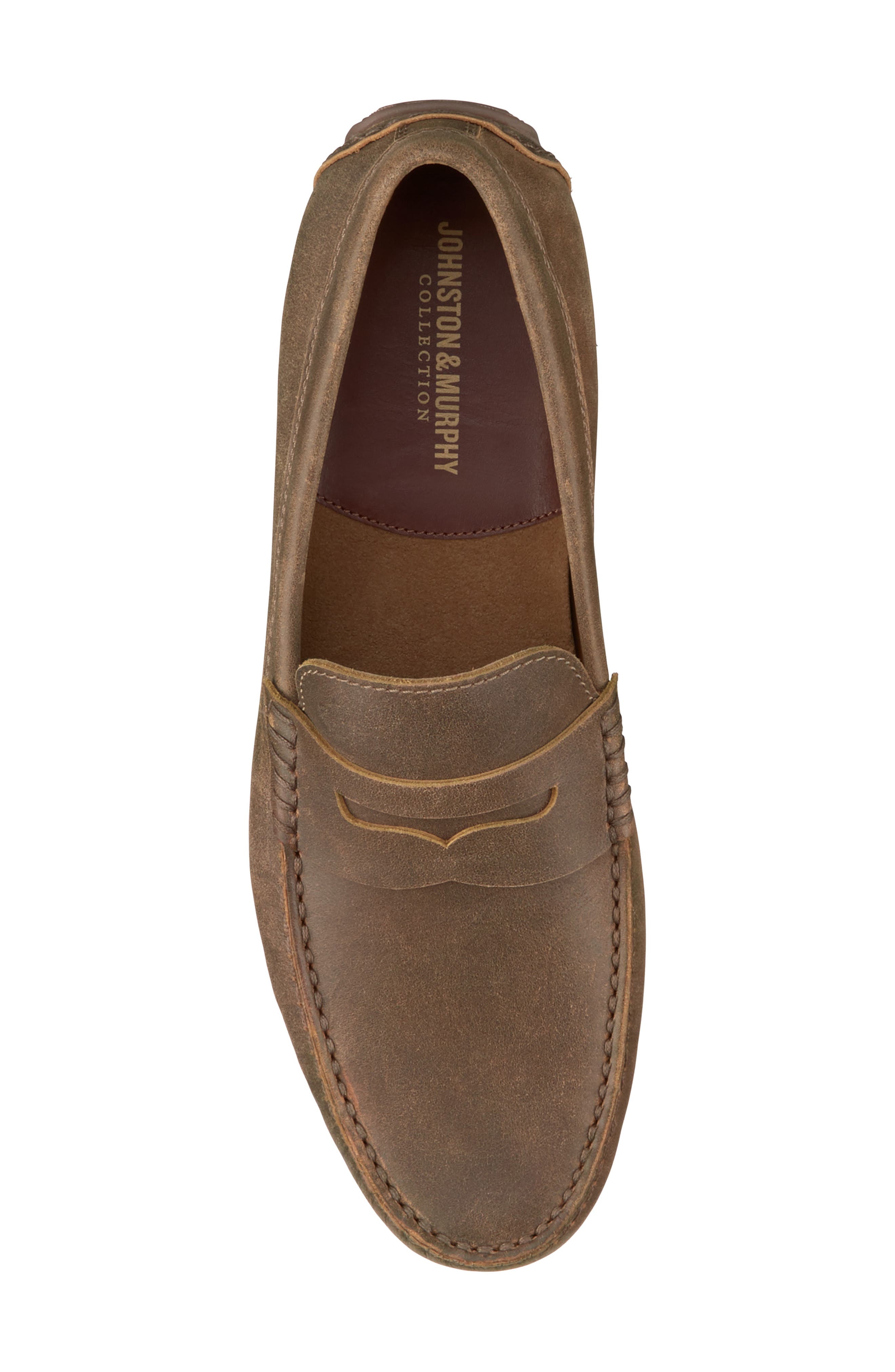 Johnston & Murphy Baldwin Driving Shoe, Alternate, color, Brown American Full Grain