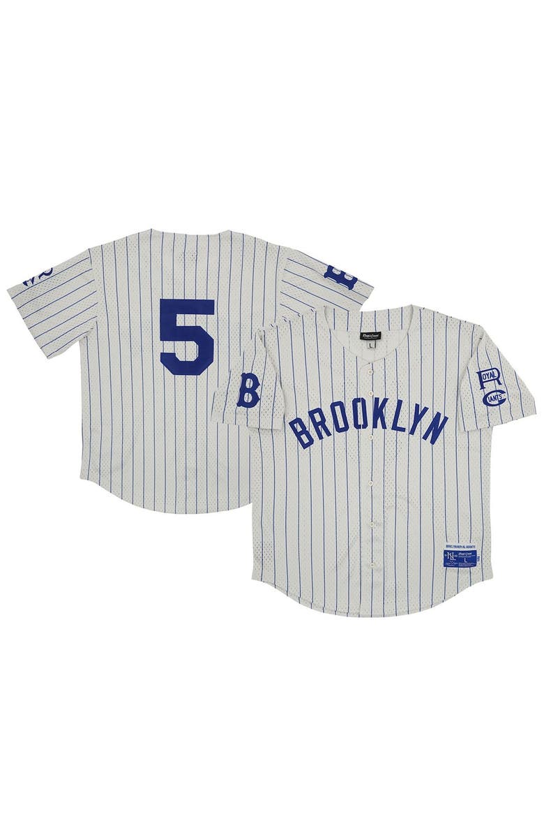 RINGS & CRWNS Men's Rings & Crwns #5 Cream Brooklyn Royal Giants Mesh Button-Down Replica Jersey, Alternate, color, Cream