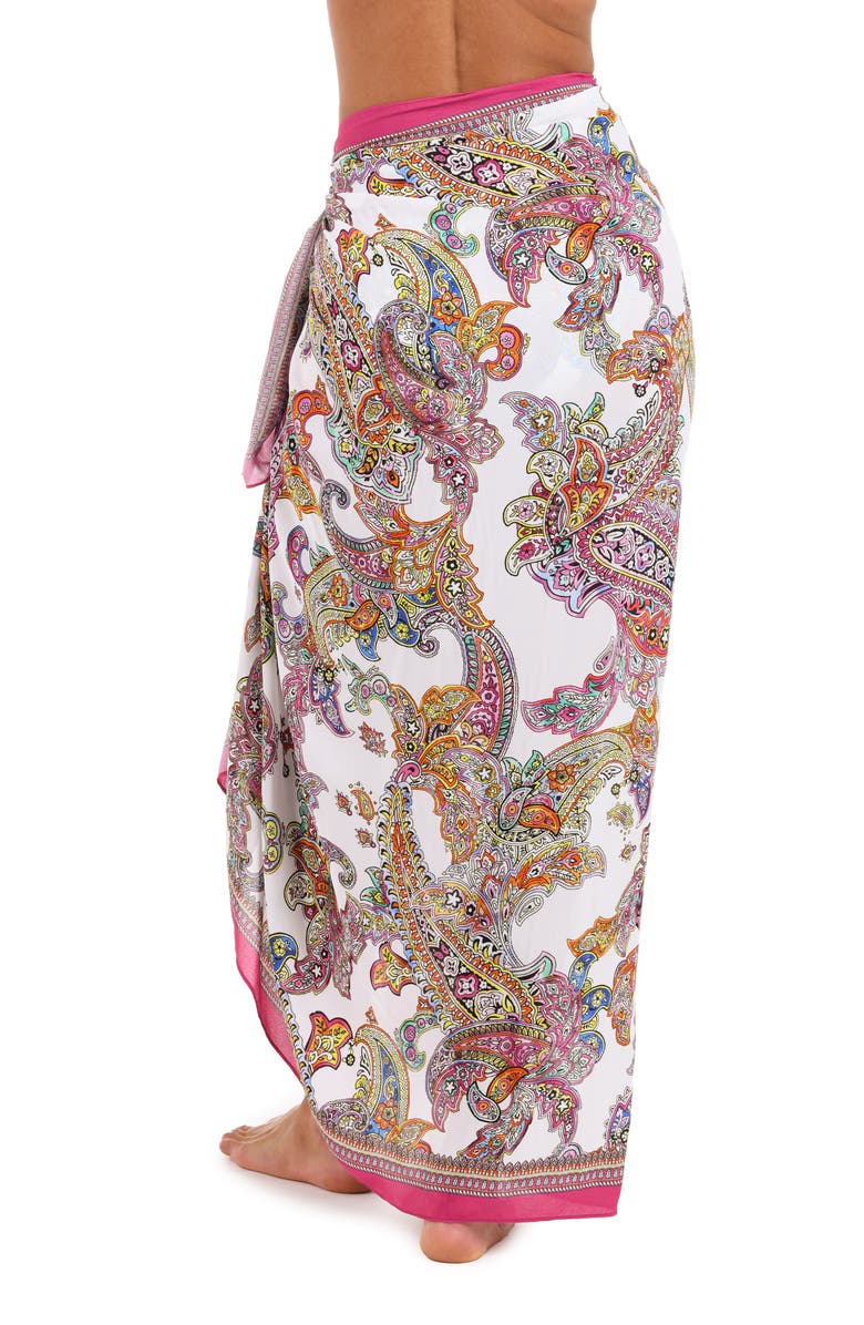 L'AGENCE Maribel Bright Paisley Cover-Up Pareo, Alternate, color, 