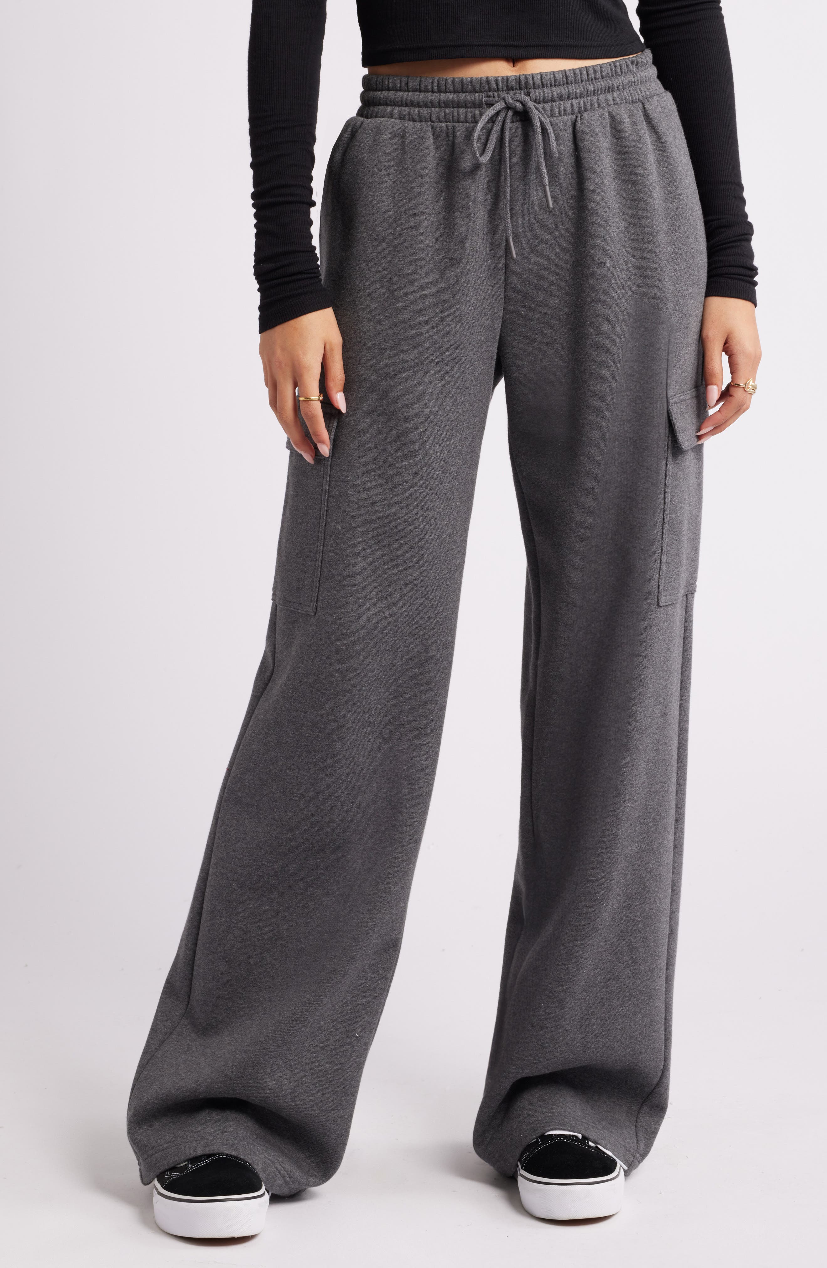 BP. Baggy Wide Leg Cargo Sweatpants