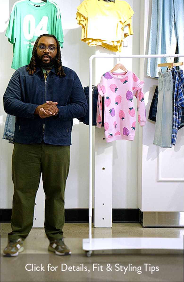 Kids' Print Cotton Sweatshirt Dress, sales video thumbnail