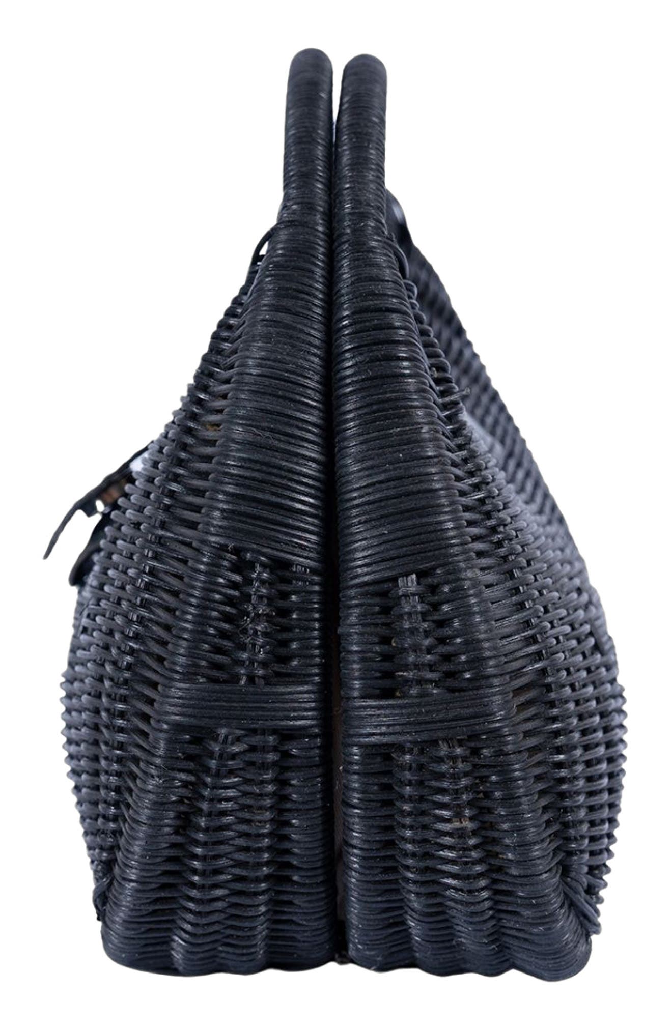 Jelavu Artemis Half Moon Rattan Hand Bag, Alternate, color, Black