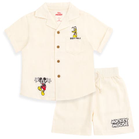 Mickey Mouse & Friends Button-Down T-Shirt & Shorts Set