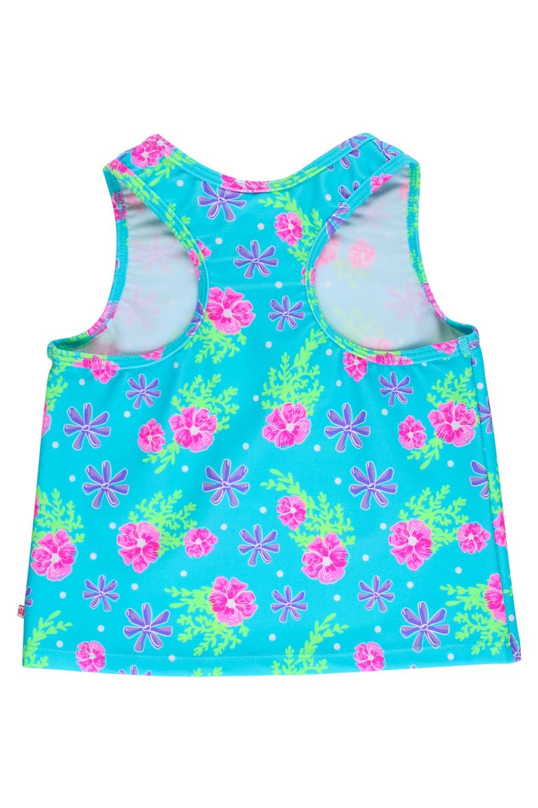 Girls UPF50+ Active Tank Top, Alternate, color, Neon Happy Hibiscus