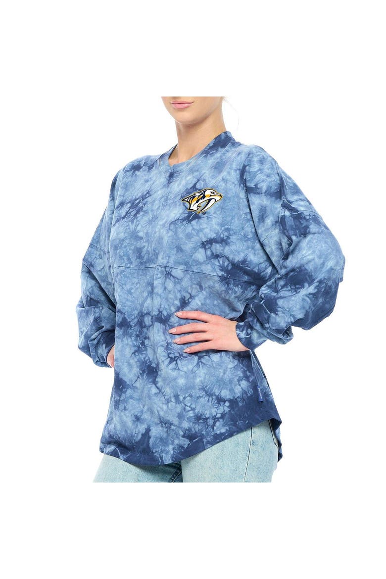Women's Fanatics Branded Navy Nashville Predators Crystal-Dye Long Sleeve T-Shirt, Alternate, color, Navy