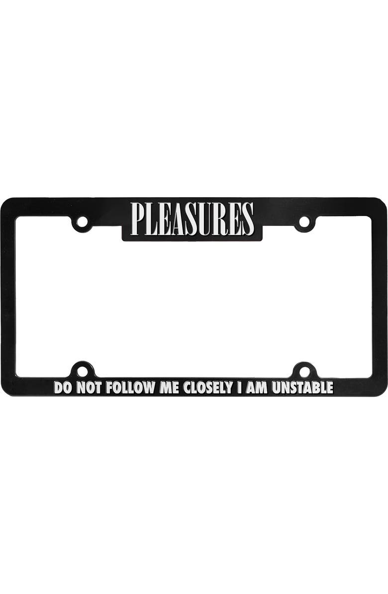 PLEASURES Follow License Plate Frame, Main, color, Black