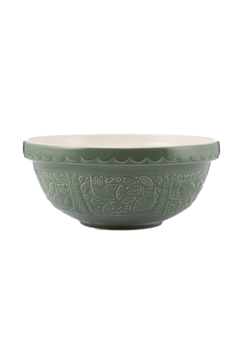 In The Forest Owl Size 18 Mixing Bowl, Dark Green, 2.85 Quart, Main, color, Dark Green
