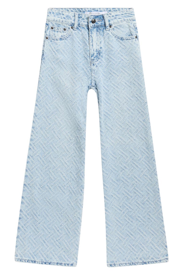 Kids' Chevron Wide Leg Jeans, Main, color, LIGHT INDIGO