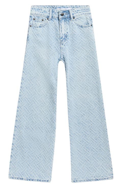 Kids' Chevron Wide Leg Jeans