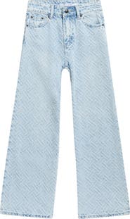 Tractr Kids' Chevron Wide Leg Jeans