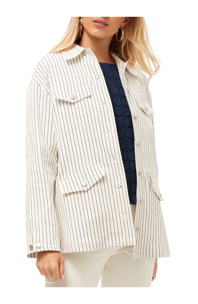 Trina Turk The Game Striped Oversized Jacket, Alternate, color, 