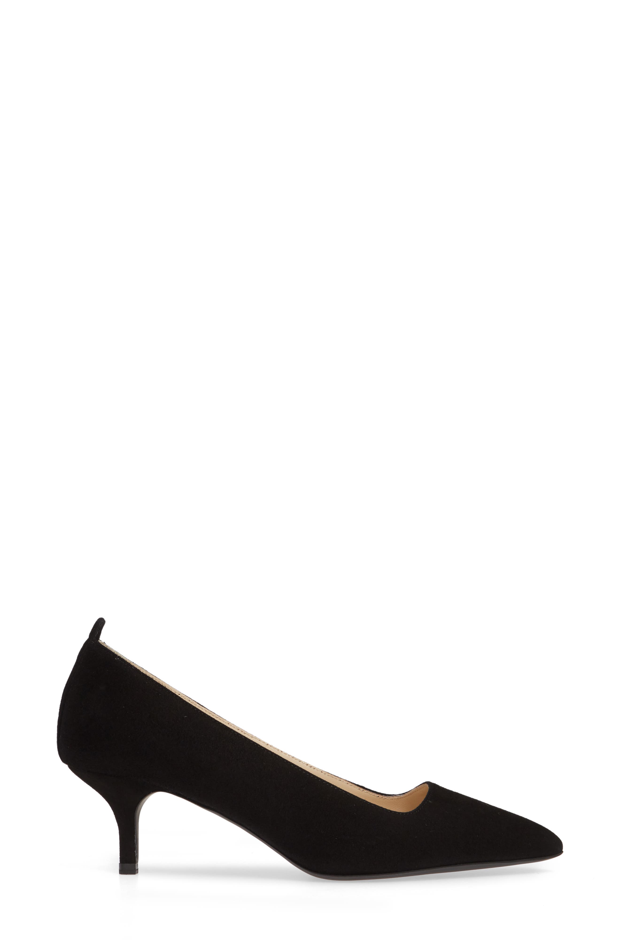 The Editor Pointed Toe Kitten Heel Pump, Main, color, BLACK
