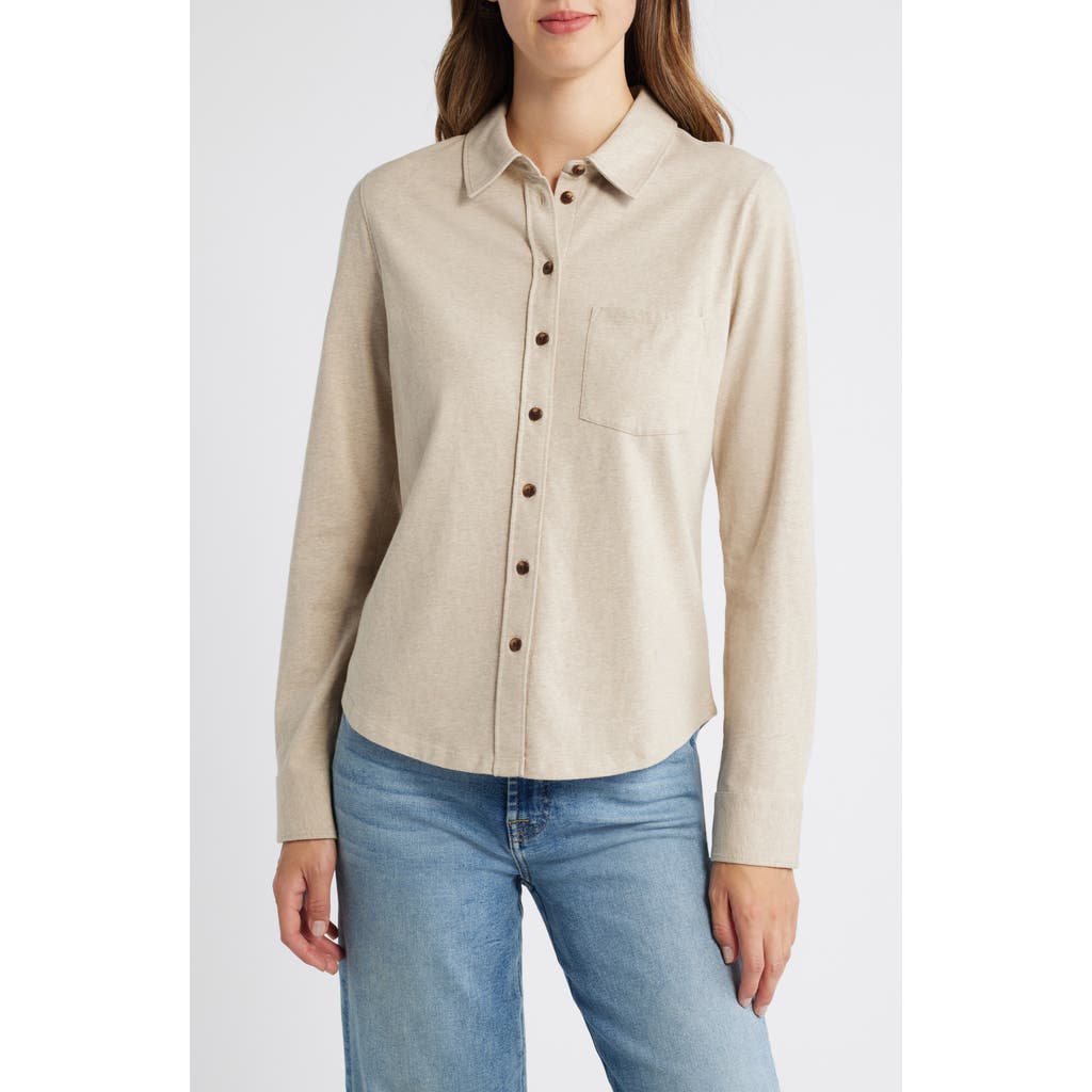 Caslon ® Knit Button-up Shirt