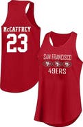 FANATICS Women's Fanatics Christian McCaffrey Scarlet San Francisco 49ers Plus Size Name & Number Tank Top