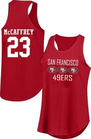 FANATICS Women's Fanatics Christian McCaffrey Scarlet San Francisco 49ers Plus Size Name & Number Tank Top