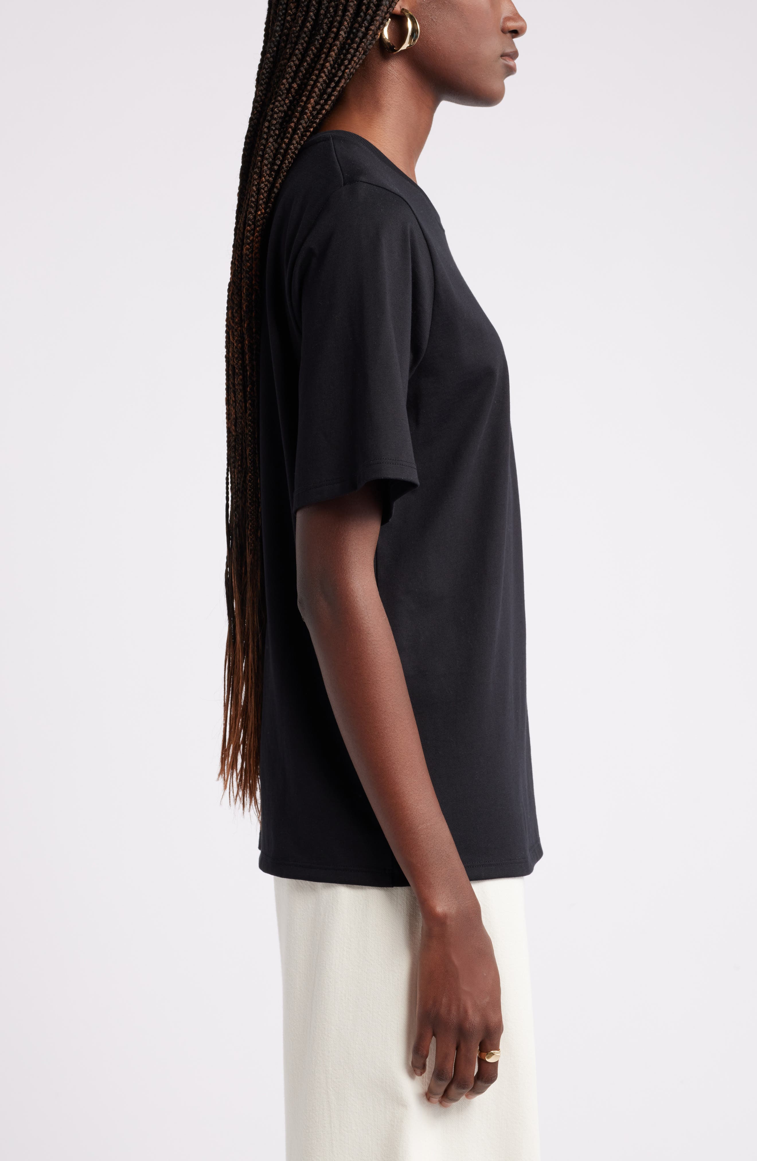 Женские Nordstrom Relaxed Fit Pima Cotton Crewneck T-Shirt — фото 4