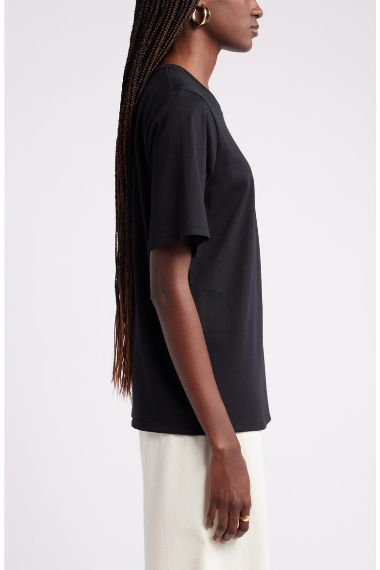 Relaxed Fit Pima Cotton Crewneck T-Shirt, Alternate, color, BLACK
