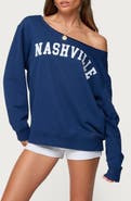 EDIKTED Nashville Oversize Off the Shoulder Sweatshirt