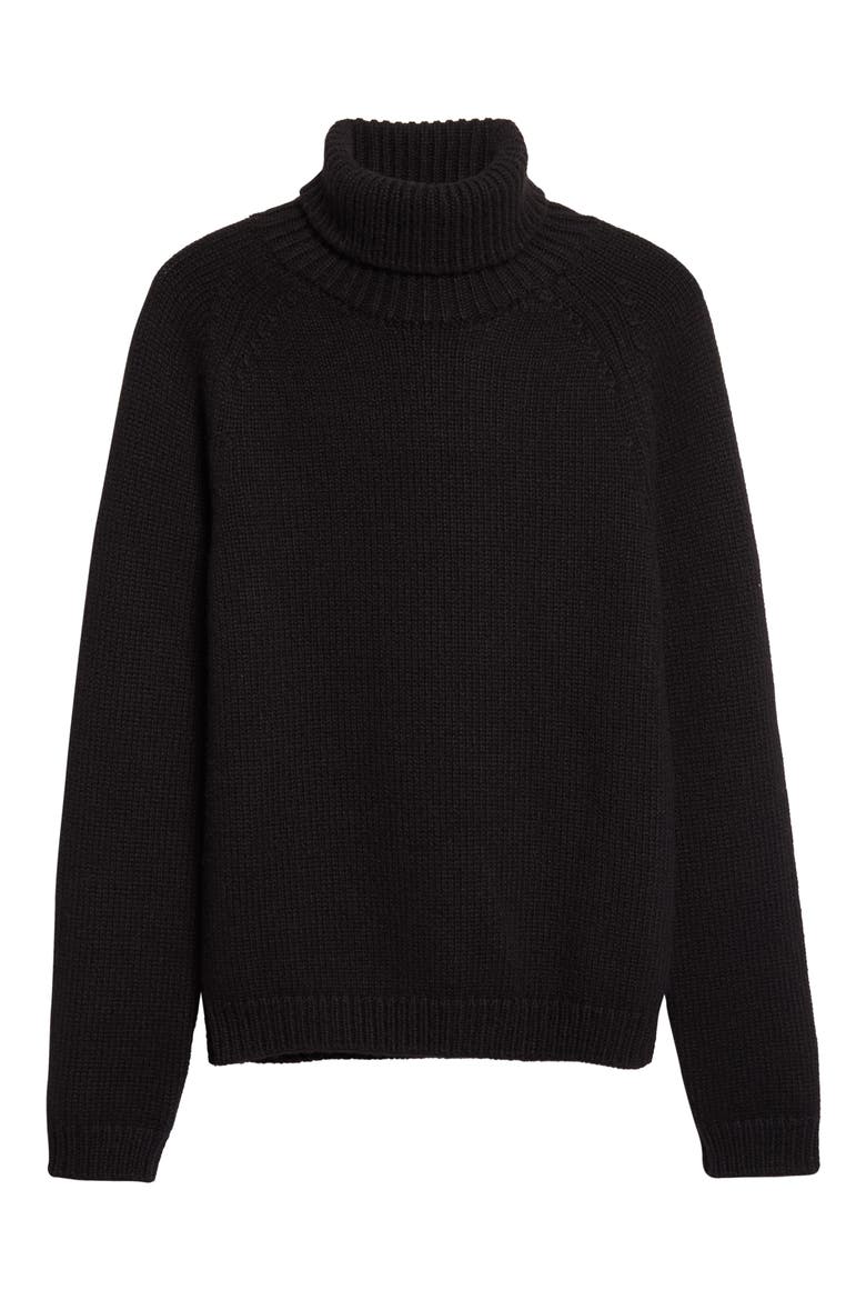 Wool, Cashmere & Mohair Roll Neck Sweater, Main, color, BLACK