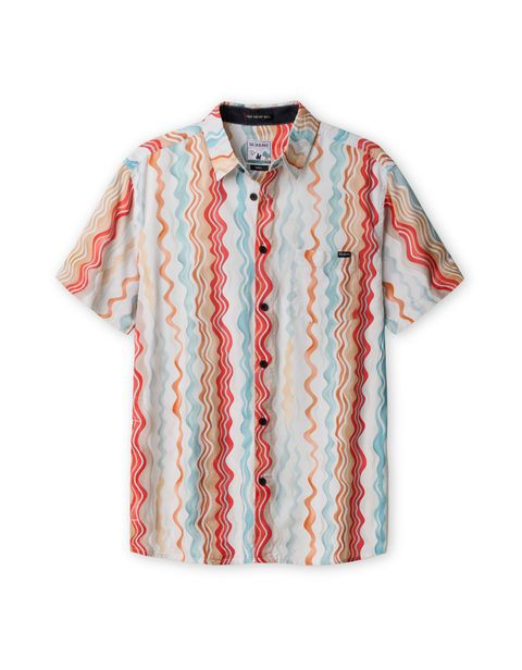 Men's Wavy Stripe Button Up Shirt