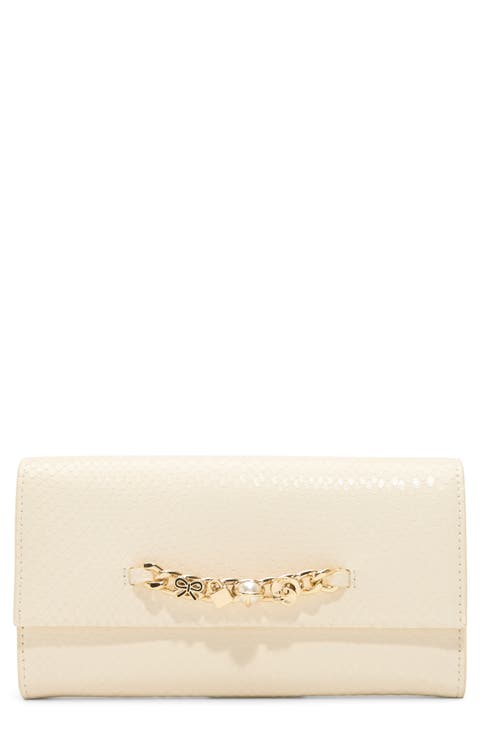 Evie Charm Leather Clutch