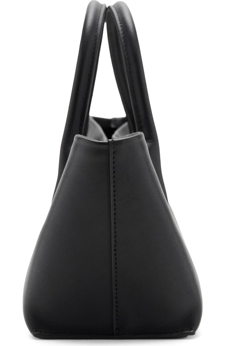 MANGO Starring Hailey Bieber Leather Tote, Alternate, color, Black