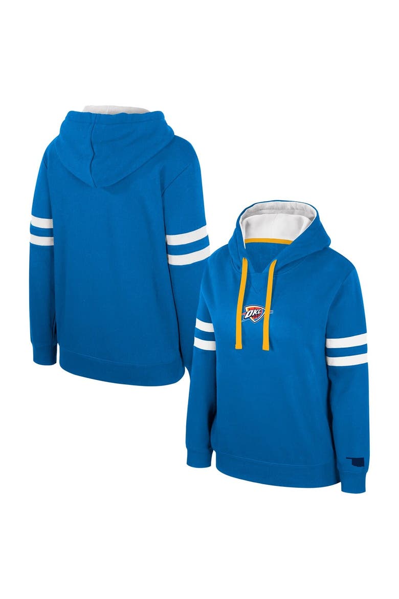 Women's Stadium Essentials Blue Oklahoma City Thunder Road Game Pullover Hoodie, Main, color, Blue