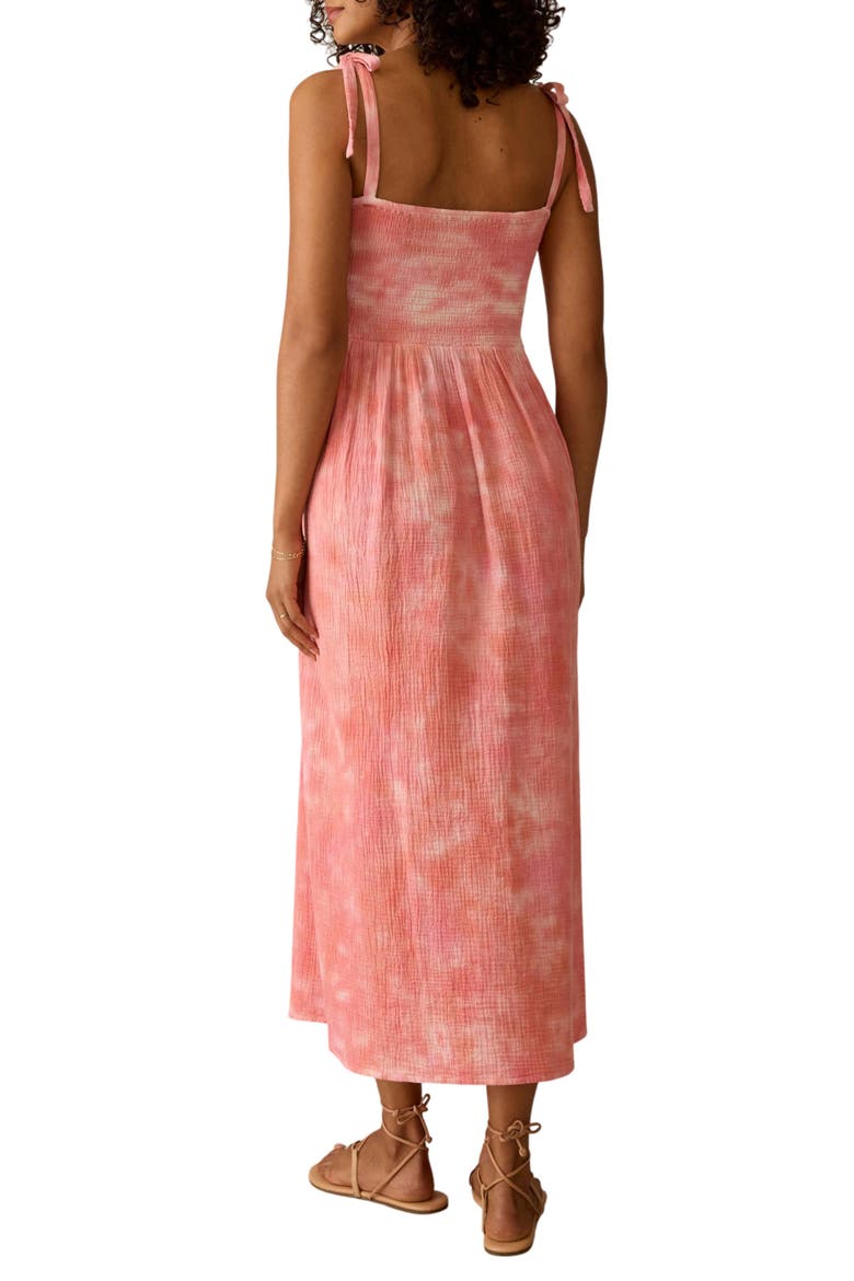 Dune Ella Organic Cotton Gauze Maxi Dress, Alternate, color, CORAL SKIES TIE DYE