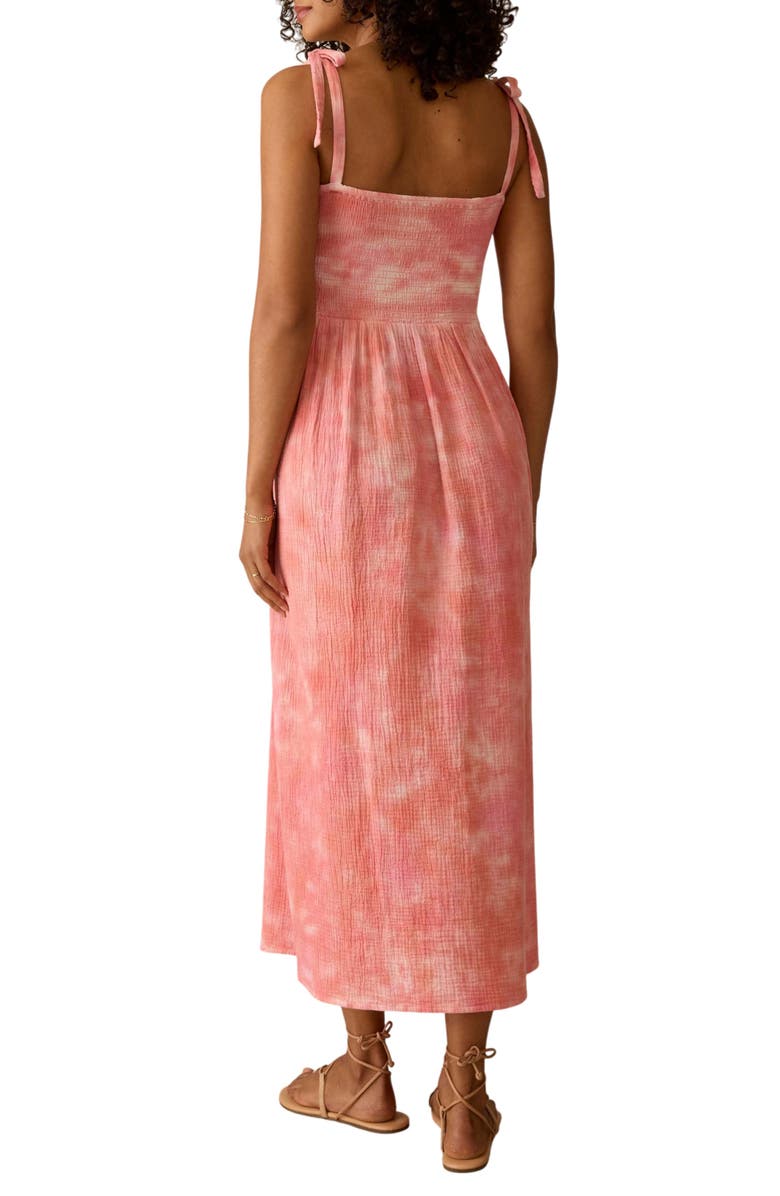 Faherty Dune Ella Organic Cotton Gauze Maxi Dress, Alternate, color, Coral Skies Tie Dye