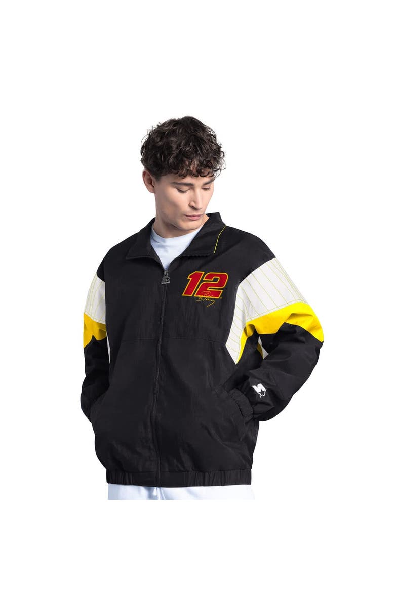 STARTER Men's Starter Black/Yellow Ryan Blaney Advance Auto Parts Yard Line Full-Zip Jacket, Alternate, color, Black