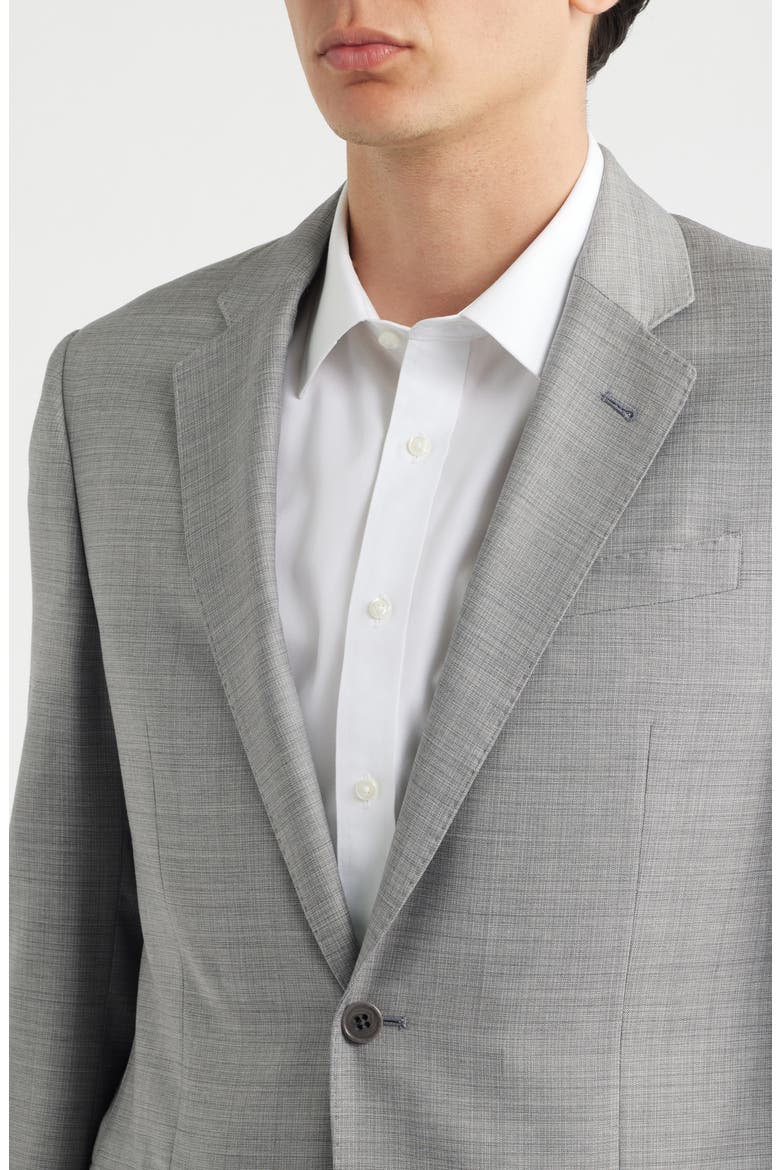 Light Grey Melange Virgin Wool Suit, Alternate, color, SOLID LIGHT/ PASTEL GREY