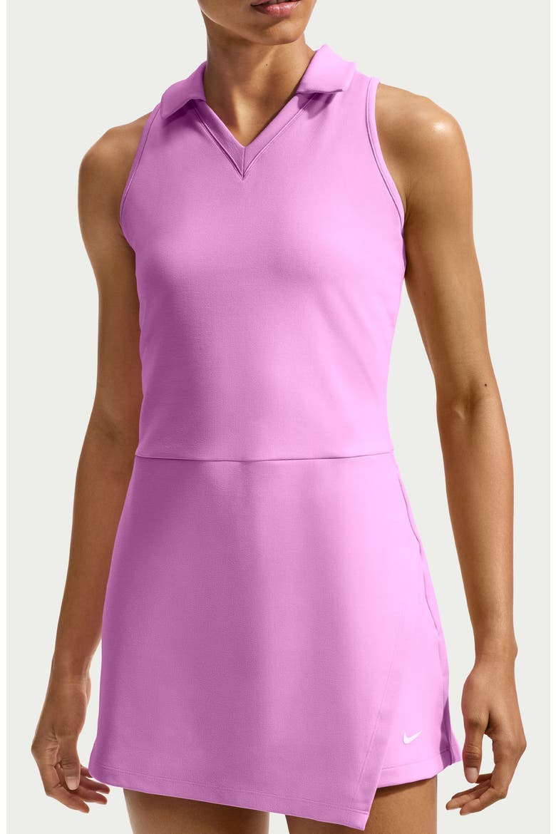 Golf Club Dri-FIT Sleeveless Dress, Alternate, color, LIGHT MAGENTA/ WHITE