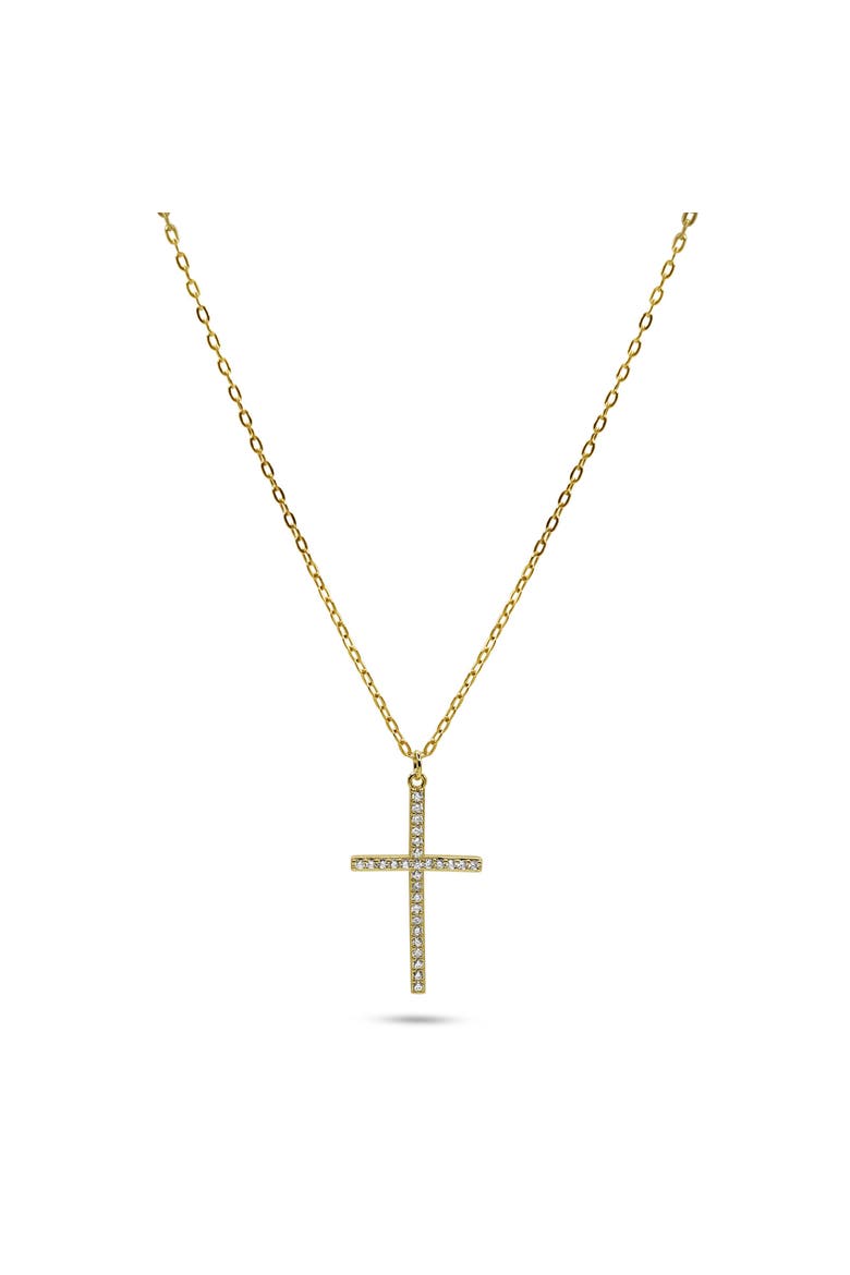Trinity Cross Necklace, Main, color, Gold