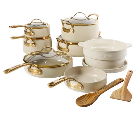 15 Piece Ceramic Nonstick Aluminum Cookware Set with Dutch Oven
