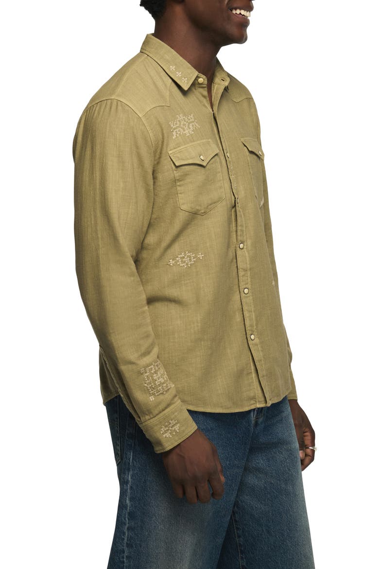 Embroidered Long Sleeve Western Shirt, Alternate, color, OVERLAND TREK
