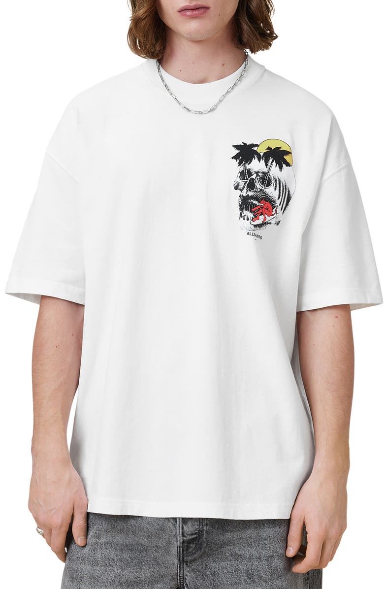 AllSaints Breaker Graphic T-Shirt, Main, color, Chalk White