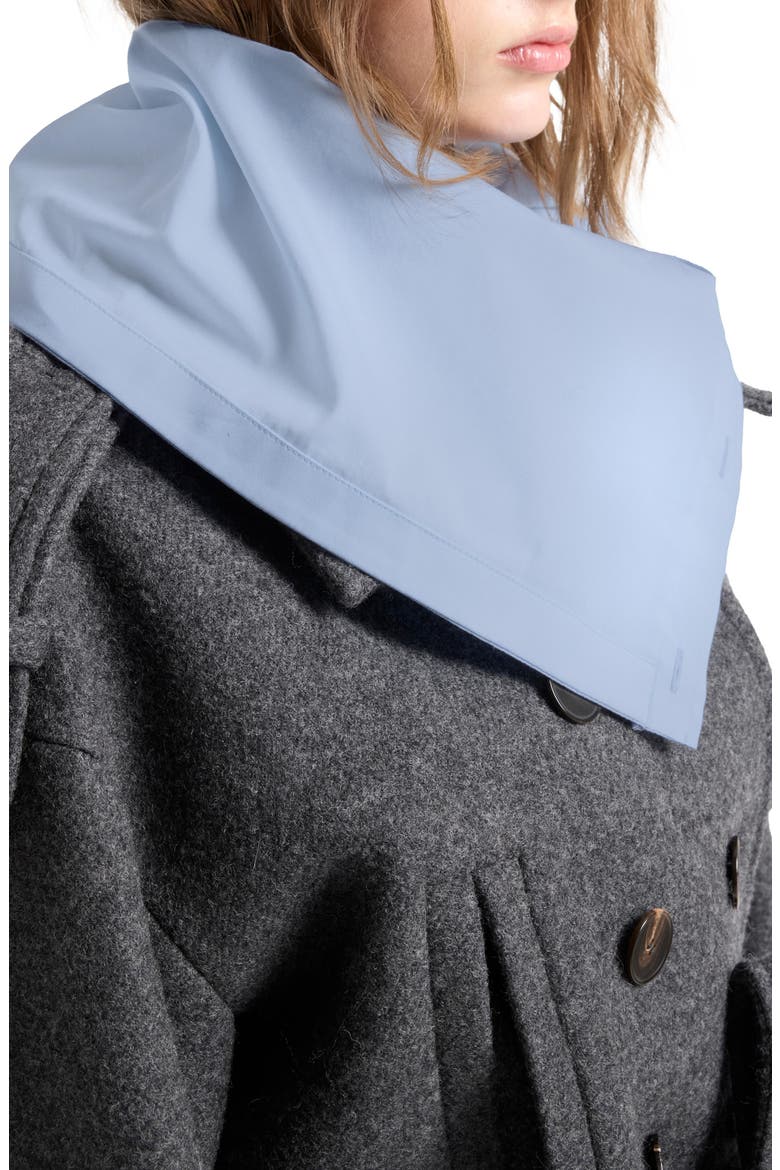 Asymmetrical Collar Cotton Poplin Shirt, Alternate, color, POPELINE SKY BL