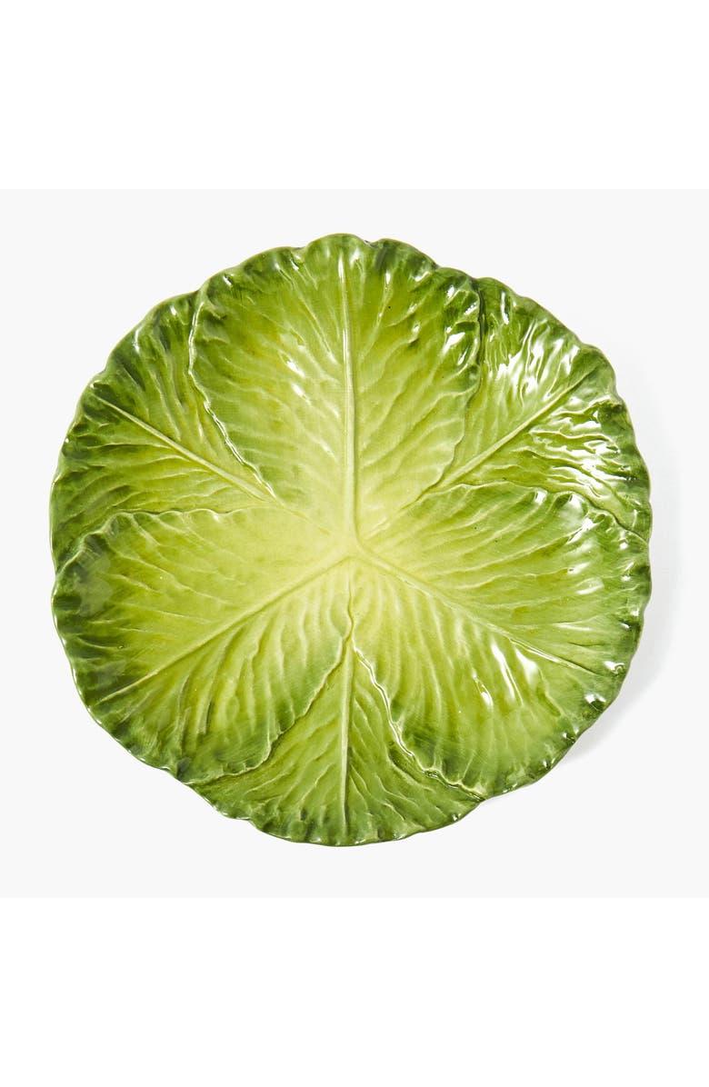 Mrs. Alice Serena Cabbage Dinner Plate, Main, color, Green