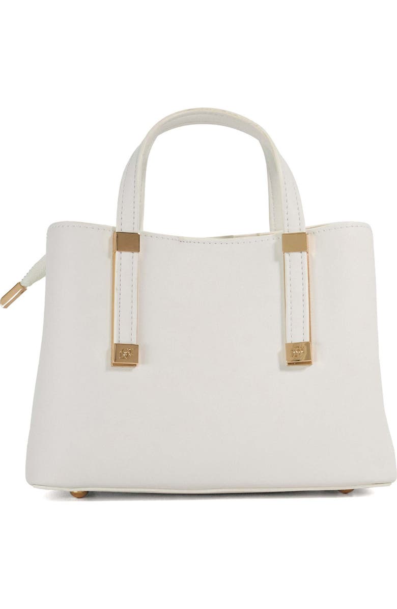 Dune London Dinkydorry Faux Leather Top Handle Bag, Alternate, color, White/ White