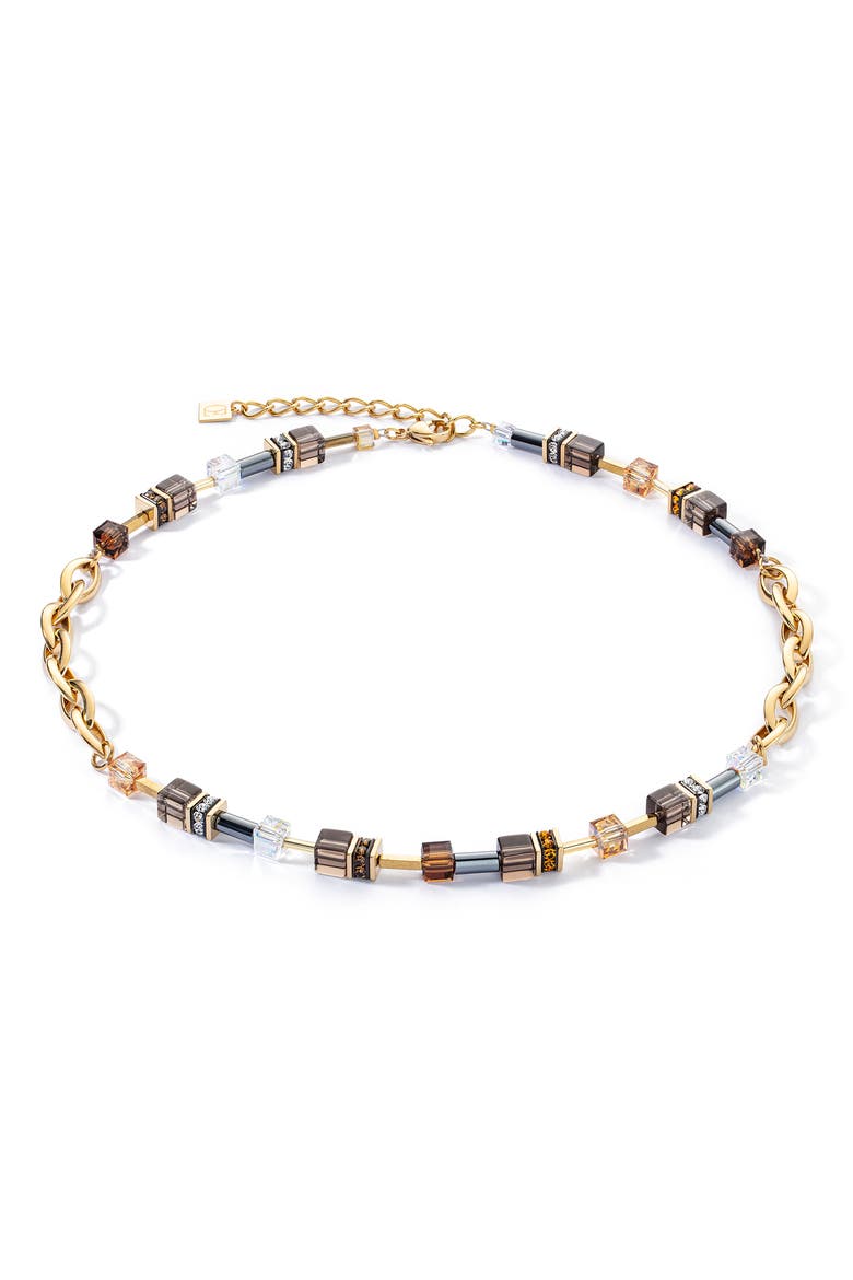 Geocube® Chunky Chain Necklace Gold Necklace, Main, color, Brown