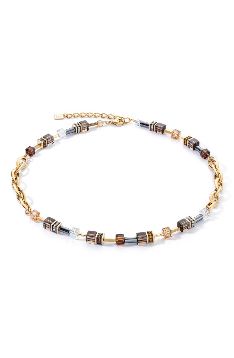 COEUR DE LION Geocube<sup>®</sup> Chunky Chain Necklace Gold Necklace, Main, color, Brown