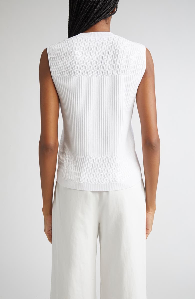 ST. JOHN Mixed Stitch Fine Gauge Sleeveless Sweater, Alternate, color, Ivory