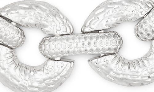 Karine Sultan Textured Link Collar Necklace In Metallic